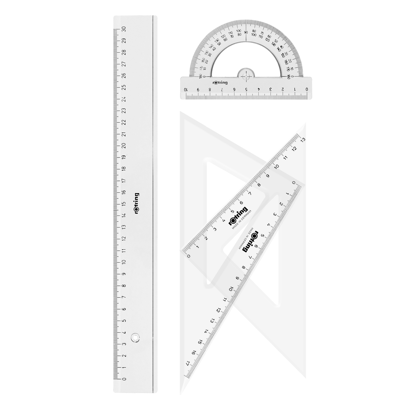 Rotring Műanyag 4 darabos vonalzó készlet - Több méret (221370)