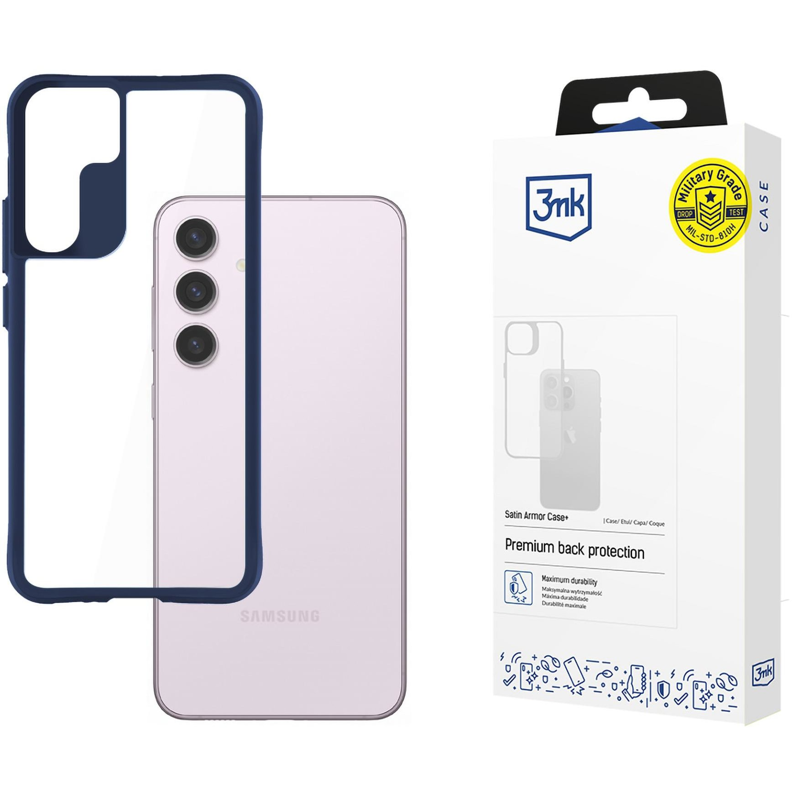 3MK Satin Armor Case+ Samsung Galaxy S24 kék tok (5903108592697)