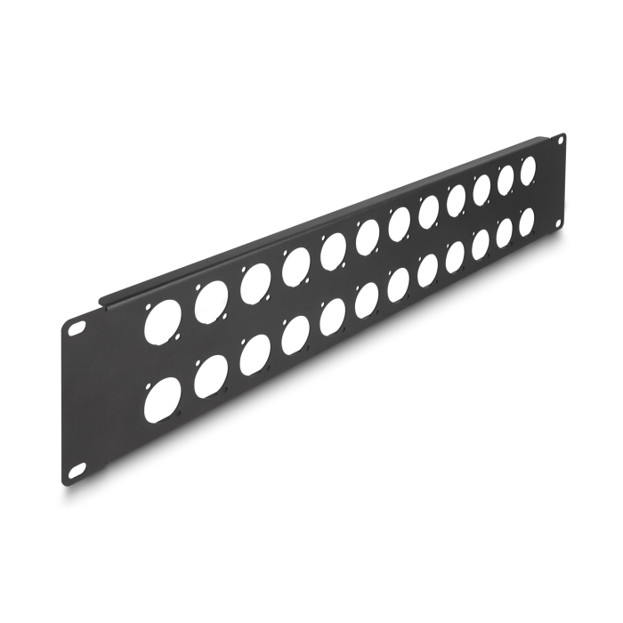 Delock 19 D-típusú patch panel 24 portos 2U fekete (88055) (88055)
