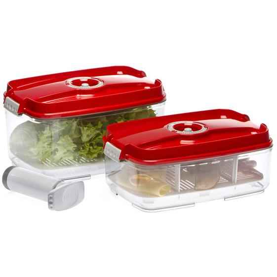 STATUS 178631 nagy vákuumos tárolódoboz készlet, piros (STA 178631)