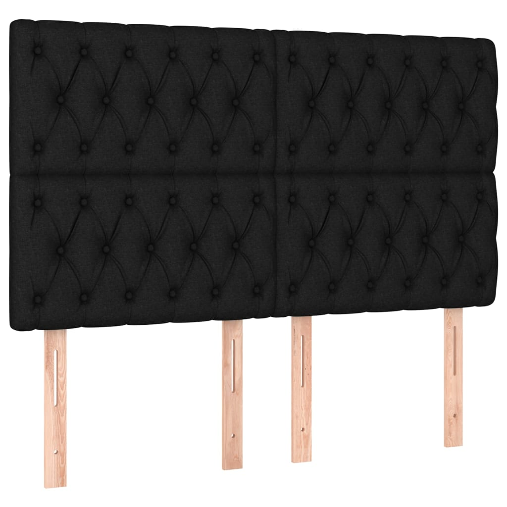 4 db fekete szövet fejtámla 72 x 7 x 78/88 cm (3116668)