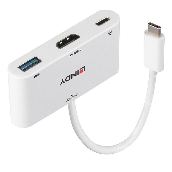 Lindy 43340 USB grafische adapter 3840 x 2160 Pixels Wit