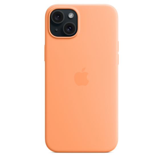 Silikon Case mit MagSafe (hellorange, iPhone 15 Plus)