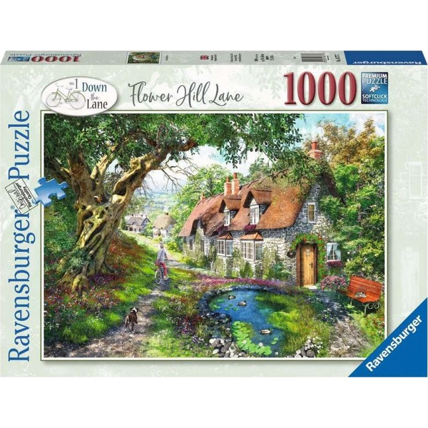 Ravensburger 12000131 1000 db Puzzle - Down The Lane - Flower Hill Lane 