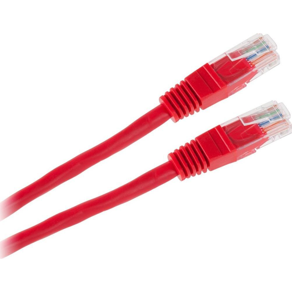 LP Patchcord kabel UTP 8c wtyk-wtyk 0,5m CCA czerwony