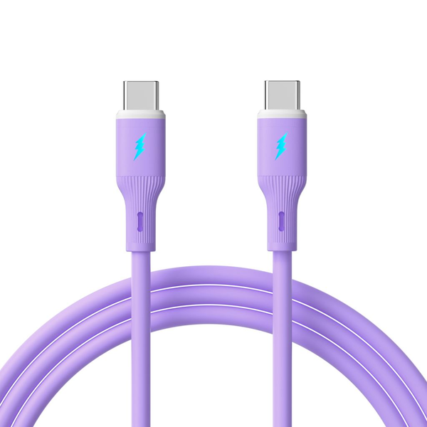 Akyga USB type C / USB type C 60W Szilikon kábel 1m lila (AK-USB-70)