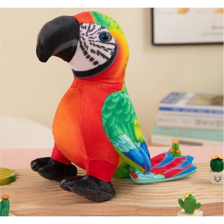 Plüss Papagáj - 20 cm, Piros (16849)