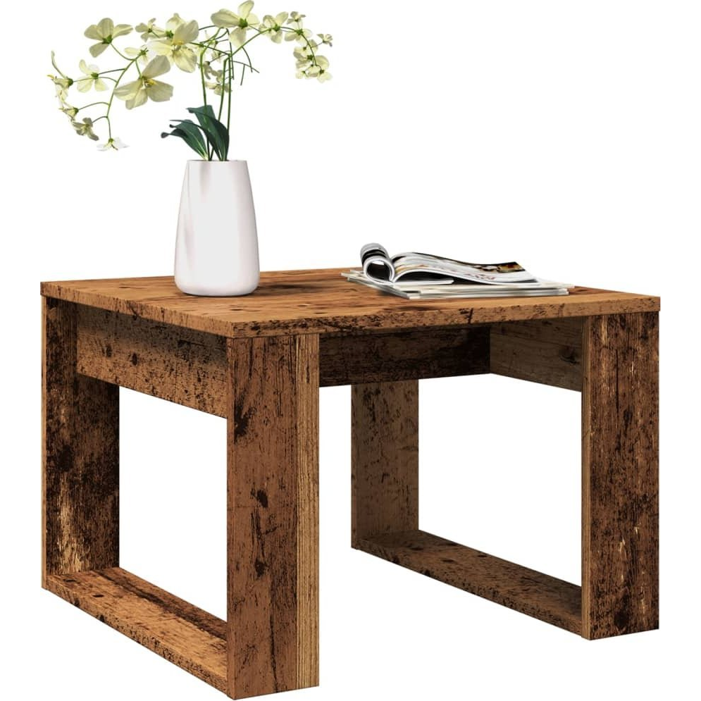 antik fa színű szerelt fa kisasztal 50 x 50 x 35 cm (856688)