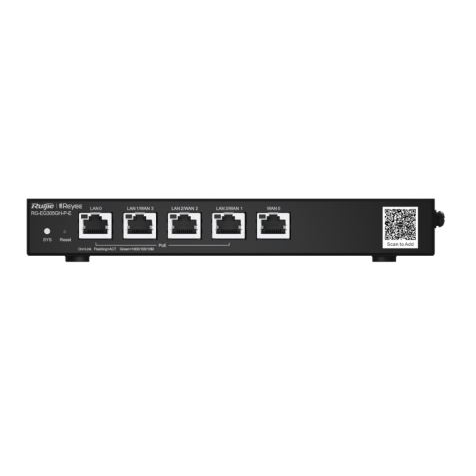 Ruijie Reyee 1.5 Gbps 5 portos Gigabit router fekete (RG-EG305GH-P-E) (RG-EG305GH-P-E)