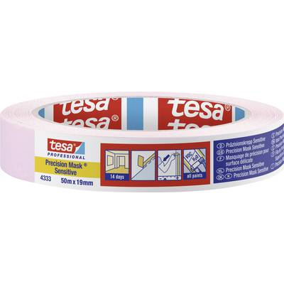 Tesa  PRECISION SENSITIVE (04333-00017-02) Krepp szalag Präzisionskrepp® Világos rózsaszín (H x Sz) 50 m x 19 mm 1 db