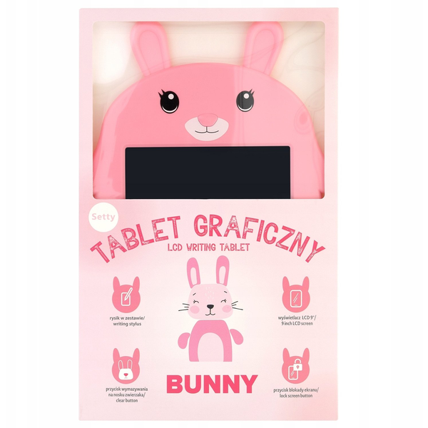 9 Planet Setty grafikus tablet, rózsaszín nyúl design