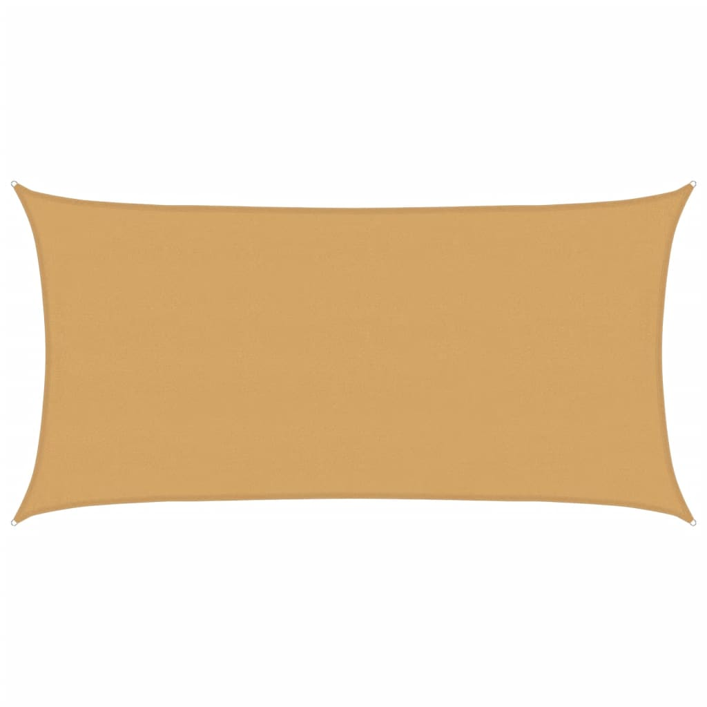 homokszínű négyszögletű HDPE napvitorla 160 g/m² 4x7 m (4002047)