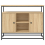 sonoma-tölgyszínű műfa tálalószekrény 100 x 35 x 80 cm