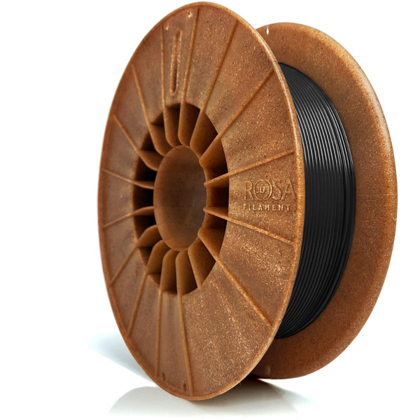 3D plastikas PET-G CarbonLook juodas 1.75mm 0.5kg Rosa3D