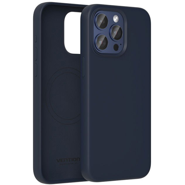 Vention Liquid iPhone 15 Pro szilikon MagSafe tok - Midnight Blue (KUFL0-30)