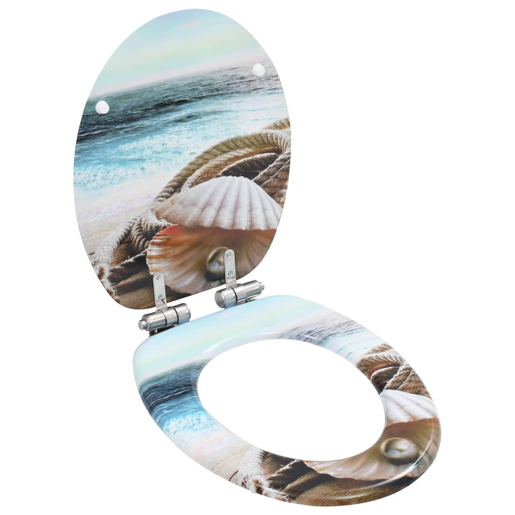 2 db kagylómintás MDF WC-ülőke lassan csukódó fedéllel (276992)