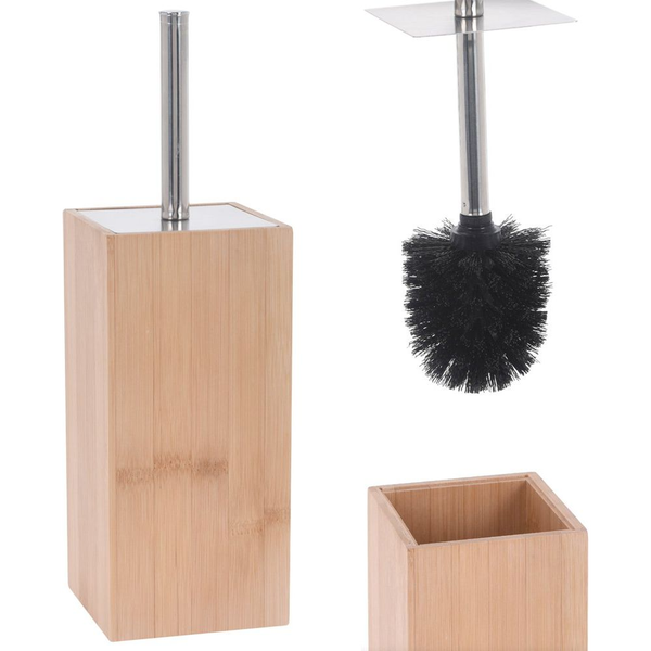HomeandMode Bambusz WC-kefe Tartóval, 34 cm