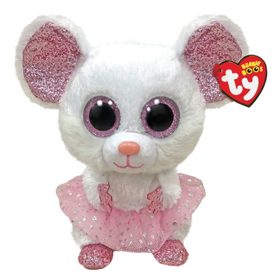 Плюшено мишле балерина Нина - TY - С височина 15 cm, от серията Beanie Boos — 36365