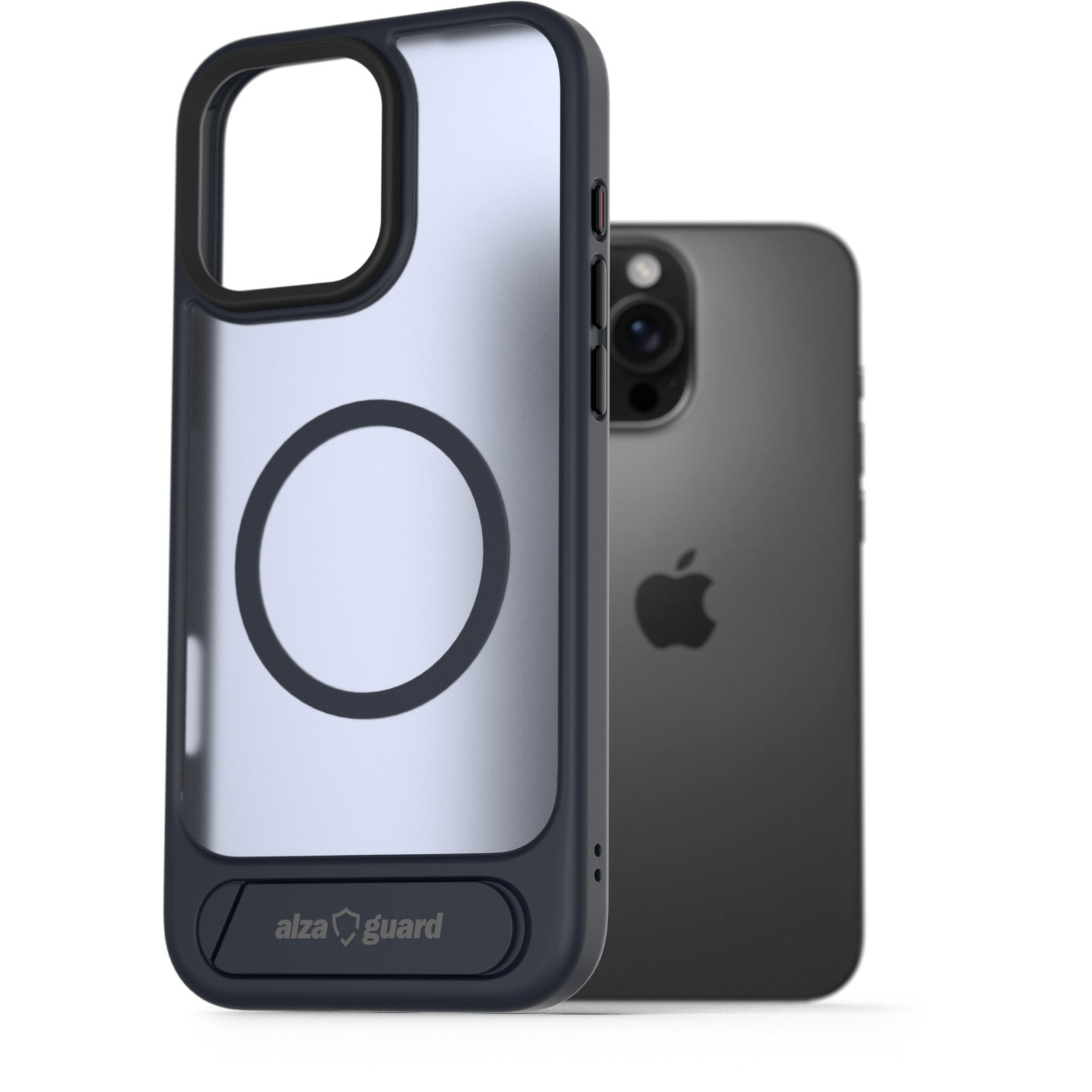 AlzaGuard Matte Case with Stand Compatible with MagSafe for iPhone 16 Pro sötétkék tok (AGD-PCH000113D)