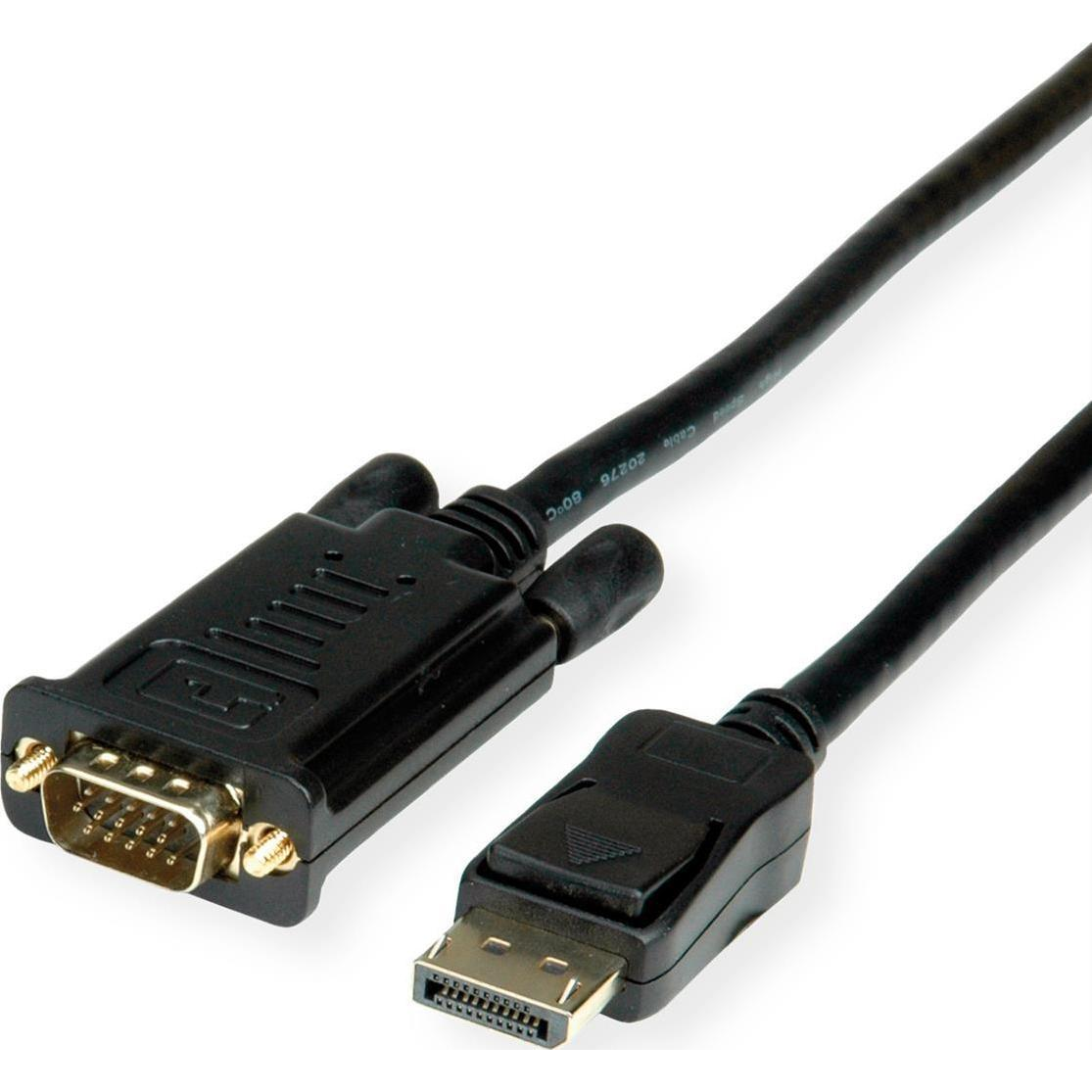 Value Kijelző csatlakozó / VGA Átalakító kábel DisplayPort dugó, VGA 15 pólusú dugó 2.00 m Fekete 11.99.5802 DisplayPort kábel (JAB-6013628)
