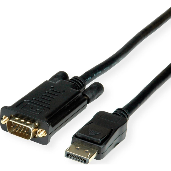 VALUE Kabel DisplayPort-VGA, DP ST - VGA ST, schwarz, 2 m