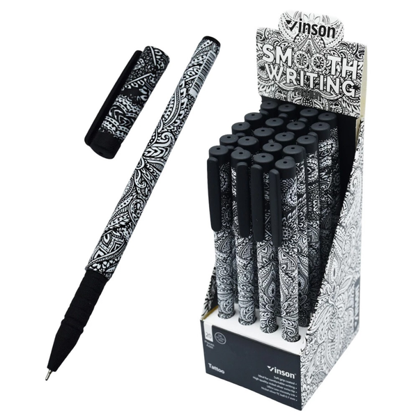 Vinson Golyóstoll kupakos, 0,7mm  Tattoo  vegyes test displ 20 db/display (A3)