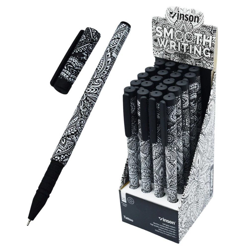 Vinson Golyóstoll kupakos, 0,7mm Tattoo vegyes test displ 20 db/display (A3) (A3)