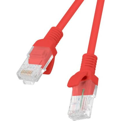 Кабел, екраниран, FTP, Lanberg 42802, cat 6, 2xRJ45 щепсел, дължина 30m, AWG 26, 250 MHz, мрежова връзка, ethernet, червен