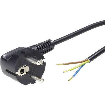 Hálózati kábel földelt csatlakozódugóval H05VV 3x1 mm2, fekete, 3 m, LAPP 70261141 (70261141)