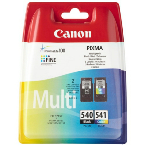 Canon PG-540 / CL-541 δοχείο μελάνης 2 τεμάχια Πρωτότυπο Μαύρος (Μαύρο), Κυανός (Κυανό), Βαθυπόρφυρος, Κίτρινο