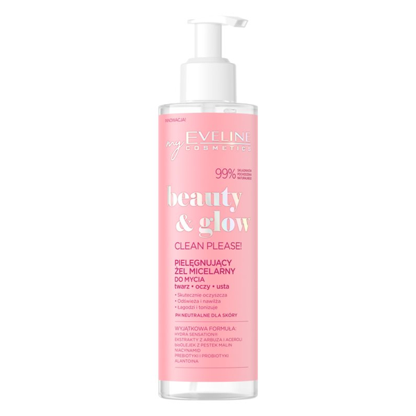Eveline EVELINE Beauty & Glow Clean Please! PIELĘGNUJĄCY ŻEL MICELARNY