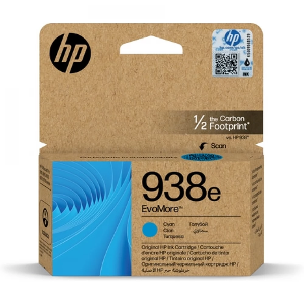 HP 938e EvoMore циановосиня касета с мастило