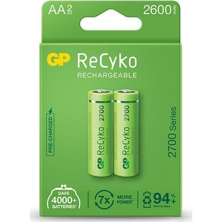 GP ReCyko NiMH újratölthető elem HR6 (AA) 2600mAh 2db. 300+ töltési ciklus