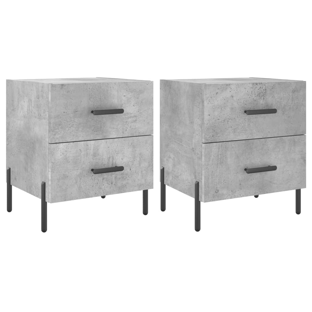 2 db betonszürke szerelt fa éjjeliszekrény 40 x 35 x 47,5 cm (827333)