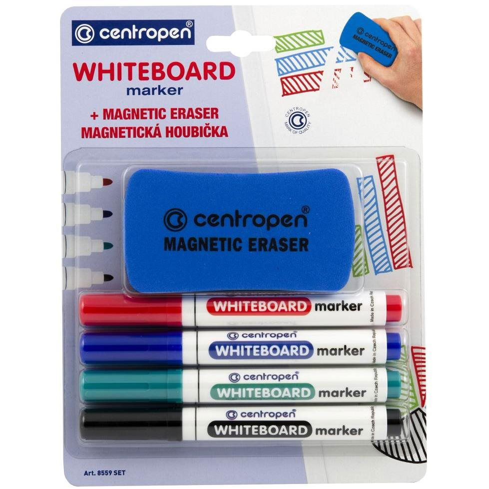 Centropen 8559/4 WBM Törölhető marker + szivacs (8595013636596)