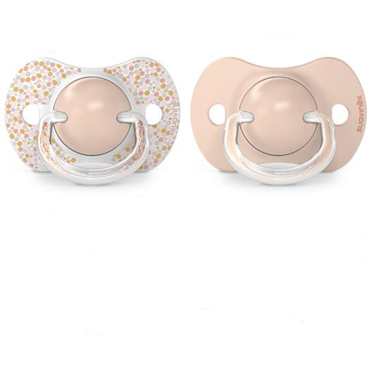 Физиологична залъгалка SX Pro в силикон, 2 бр 6-18 месеца праскова Dreams, Suavinex