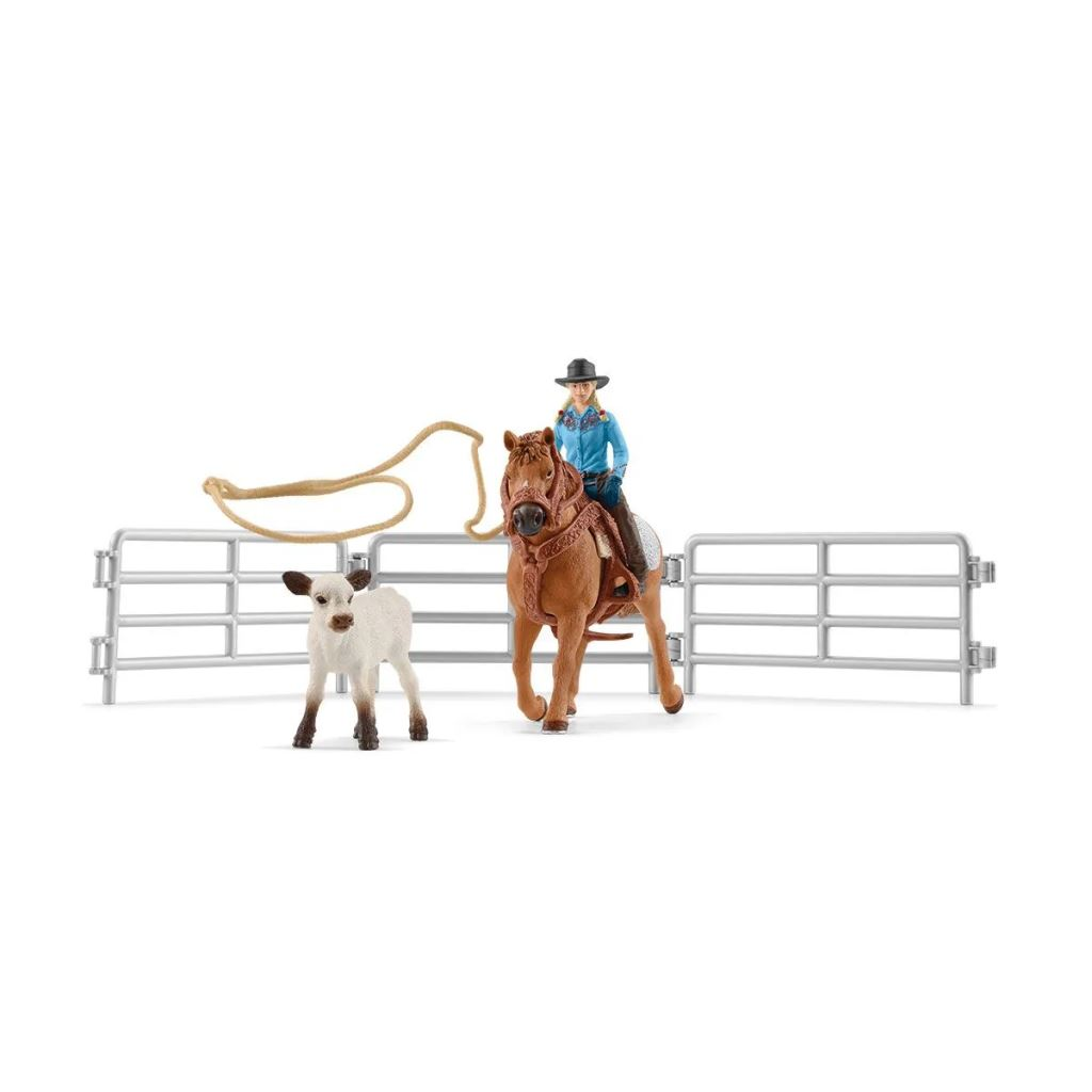 Schleich lasszóverseny cowgirl figurával (42577) (Schleich42577)