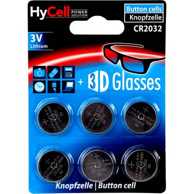 Gombelem CR 2032 Lítium HyCell CR2032 200 mAh 3 V 6 db (1516-0026)