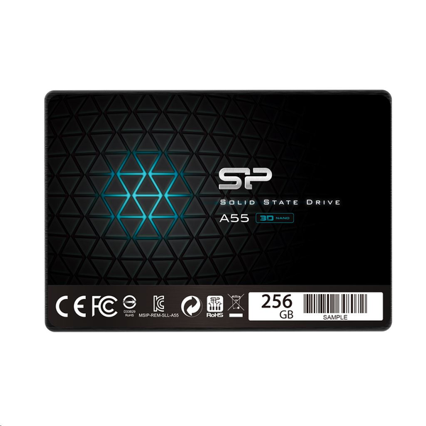 Silicon Power SP256GBSS3A55S25 Ace A55 SSD, 256GB, 7mm 2.5inch, SATA3, 3D NAND, SLC Cache