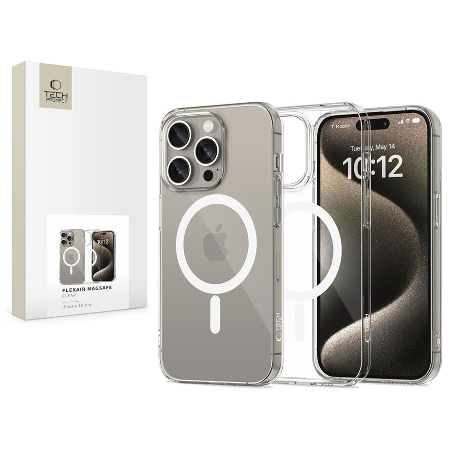 Tech-Protect FlexAir MagSafe szilikon tok - Apple iPhone 15 Pro - átlátszó (TP371860)