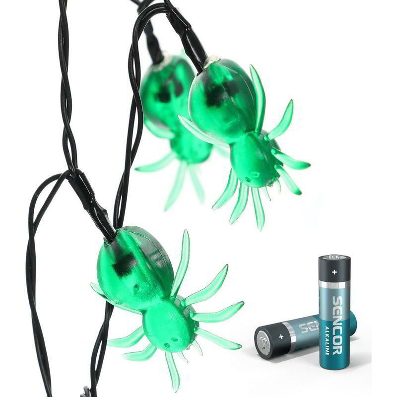 Retlux RHW 006 Koszorú zöld pókokkal 1m 10 LED WW Halloween Dekoráció (RHW 006)