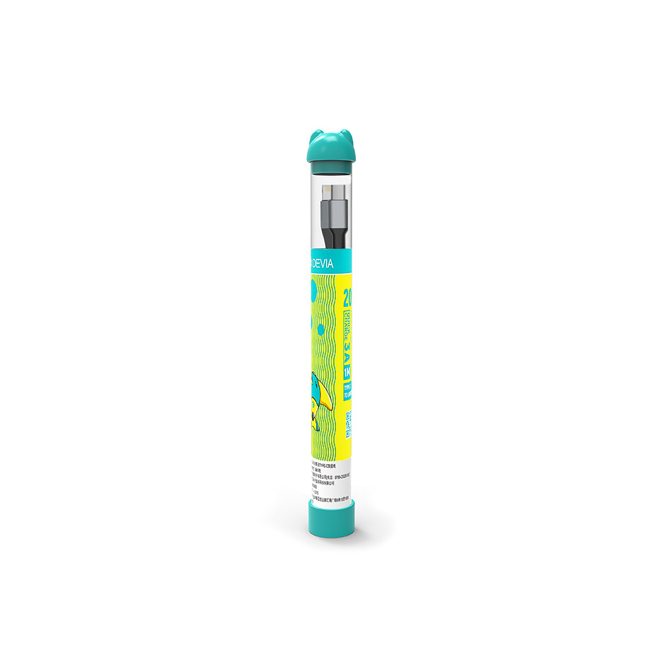 Devia Gracious Series Tube PD 27W Type-C/Lightning adat-és töltőkábel 1m - fekete