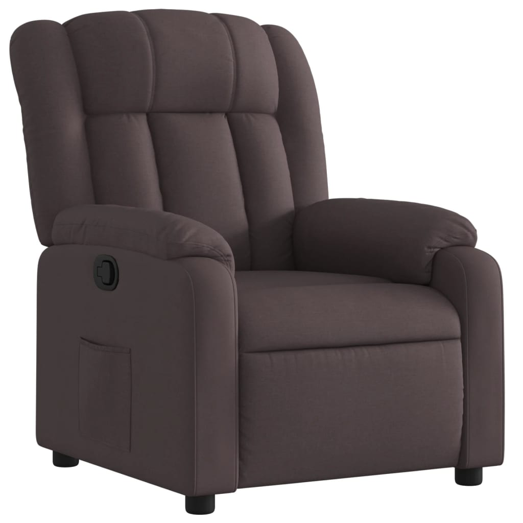 sötétbarna szövet dönthető fotel (373579)