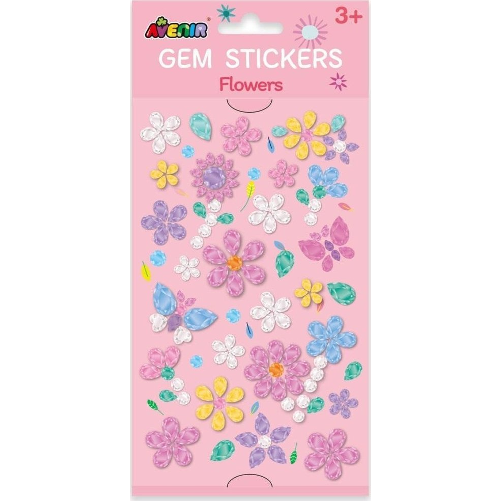 Avenir Csillogó Köves Matrica Készlet - Virágok (6920773382339)