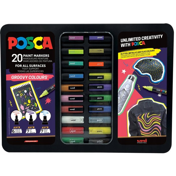 Uni Posca Lakkfilc Készlet 20 Darab/Csomag Vegyes Groovy