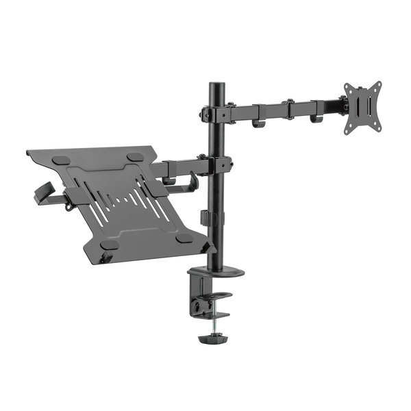 Sbox LCD-LM01-2 13"-27" Monitor asztali tartó kar - Fekete (2 kijelző)