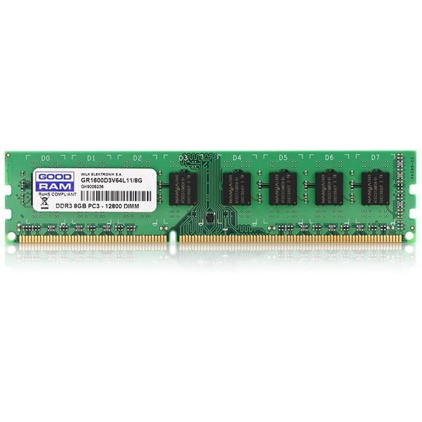 Goodram GR1600D3V64L11/8G hukommelsesmodul 8 GB 1 x 8 GB DDR3 1600 MHz