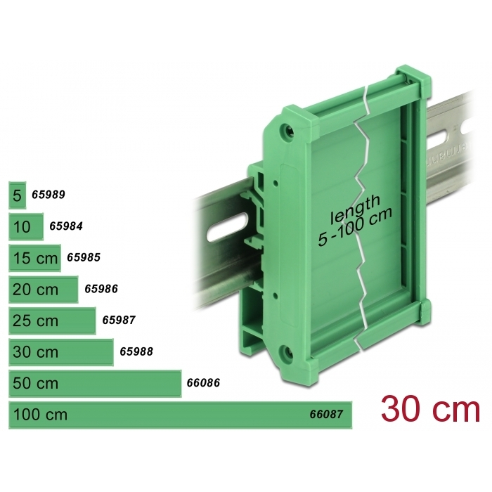 Delock Laprögzítő 30 cm hosszú DIN Rail-ekhez (65988) (65988)