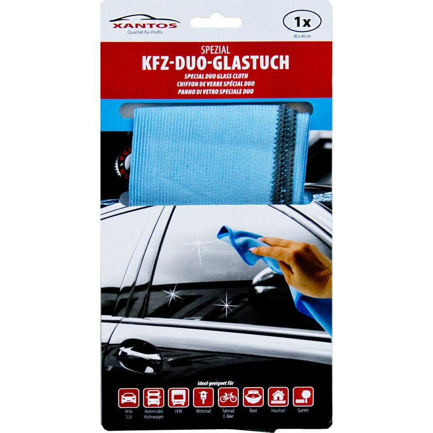 XANTOS DUO-Glasreinigungstuch 40x40cm blau (514203) (514203)