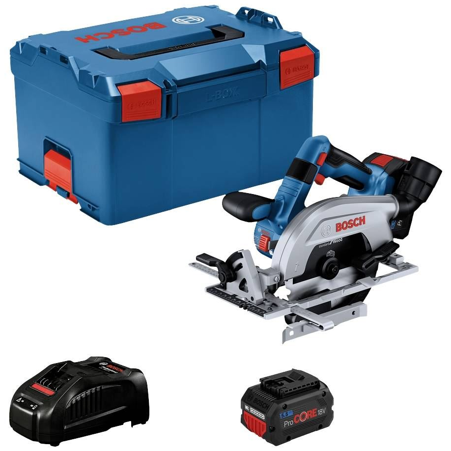 Bosch Professional GKS 18V-57-2 L akkus kézi körfűrész 2db 5.5Ah-s akkuval (06016C1102) (06016C1102)